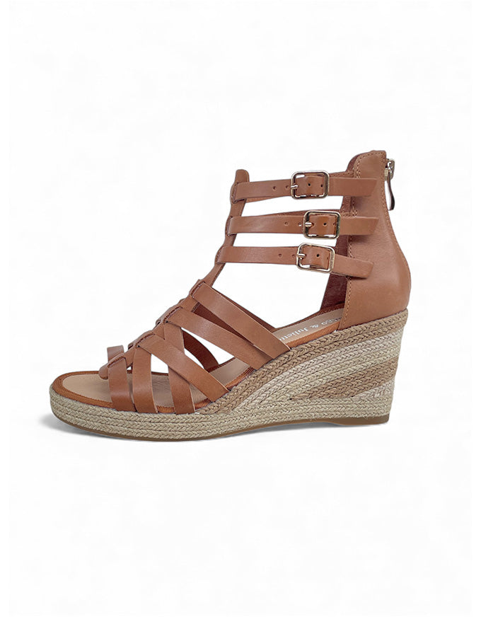 Pennies Wedge Heels Tan Natural