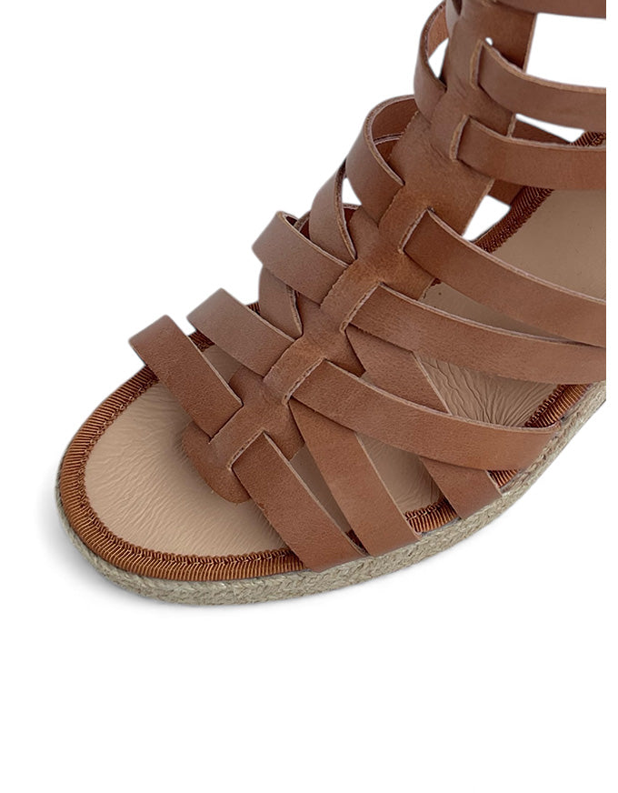 Pennies Wedge Heels Tan Natural