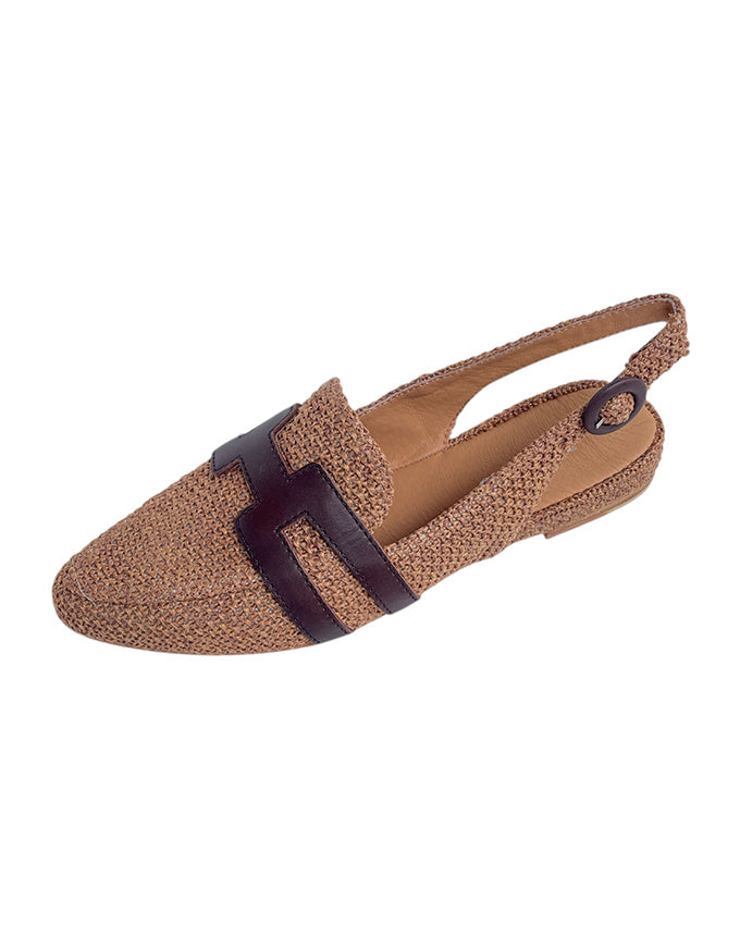 FALTIS Flats Tan Choc Weave