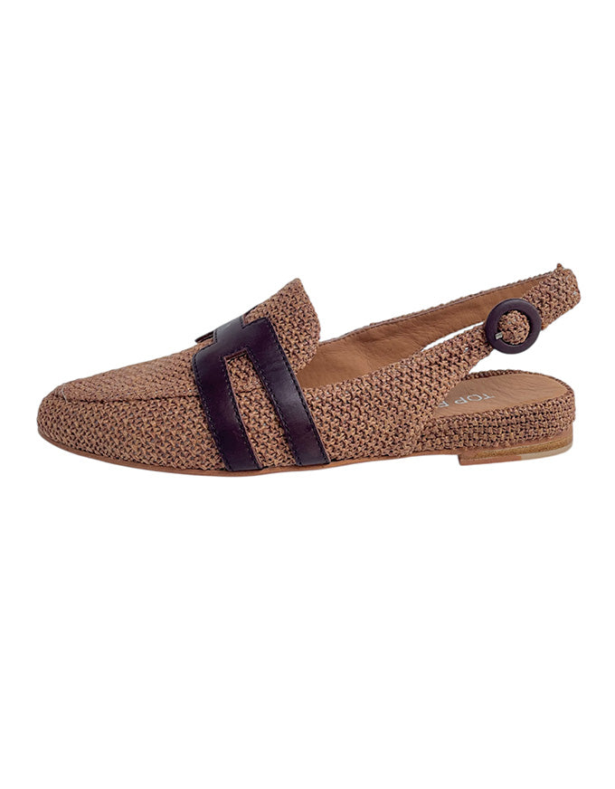 FALTIS Flats Tan Choc Weave