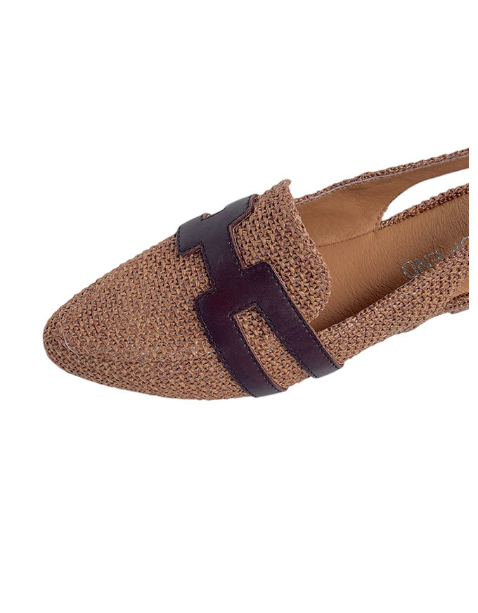 FALTIS Flats Tan Choc Weave