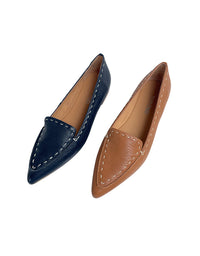 Yivi Pointed Toe Flats Navy