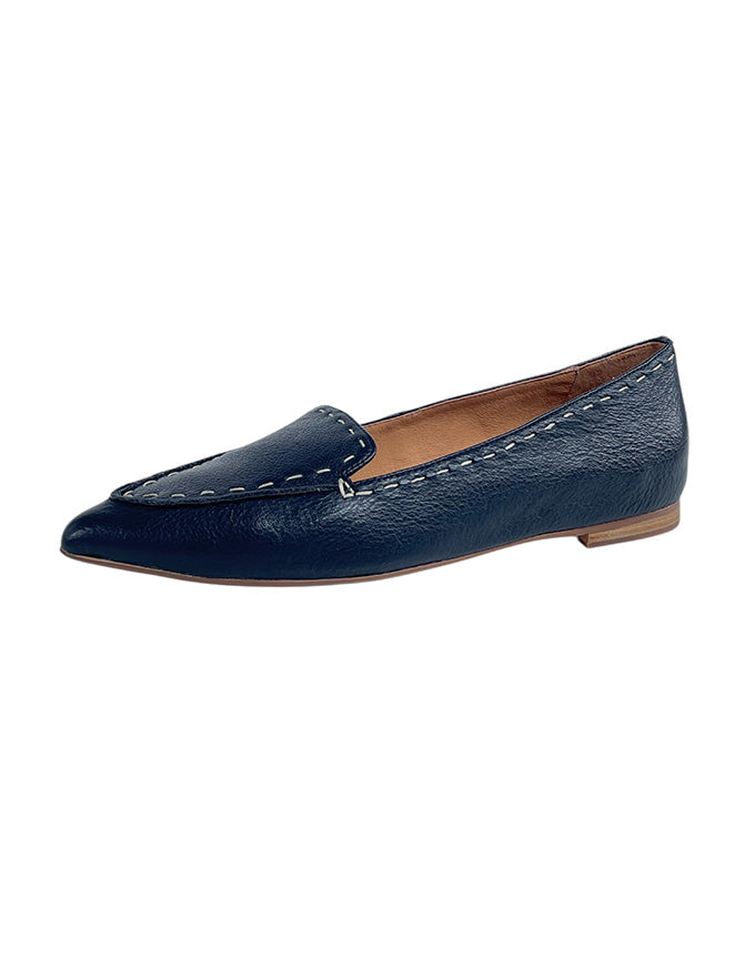 Yivi Pointed Toe Flats Navy
