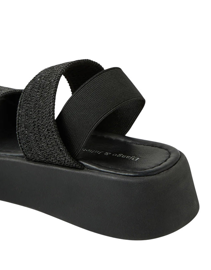 Arman Fabric Sandals Black