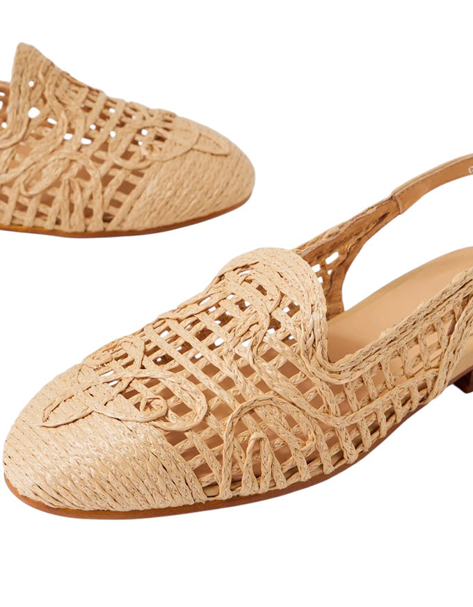 Galea Natural Raffia Flats