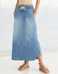 Pia Long Denim Skirt