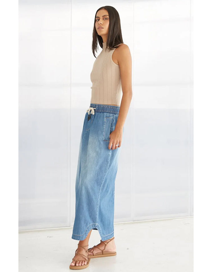 Pia Long Denim Skirt