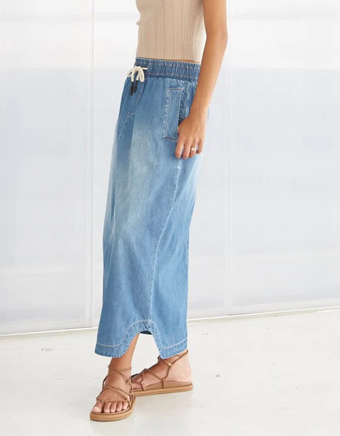 Pia Long Denim Skirt