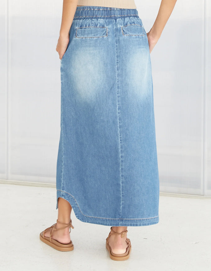 Pia Long Denim Skirt