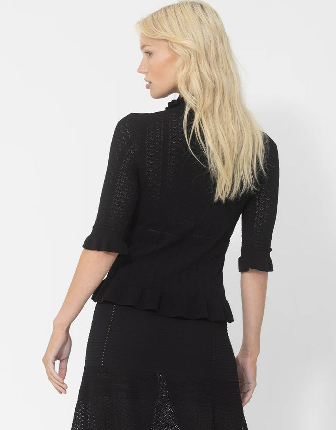 The Pointelle Knit Tee in Black, from Joey The Label.