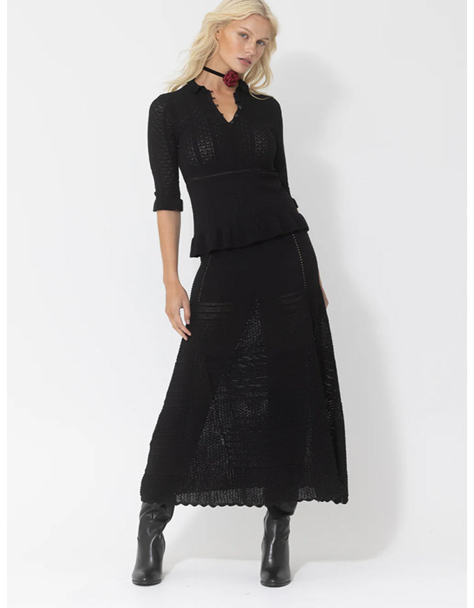 The Pointelle Skirt in Black, from Joey The Label.