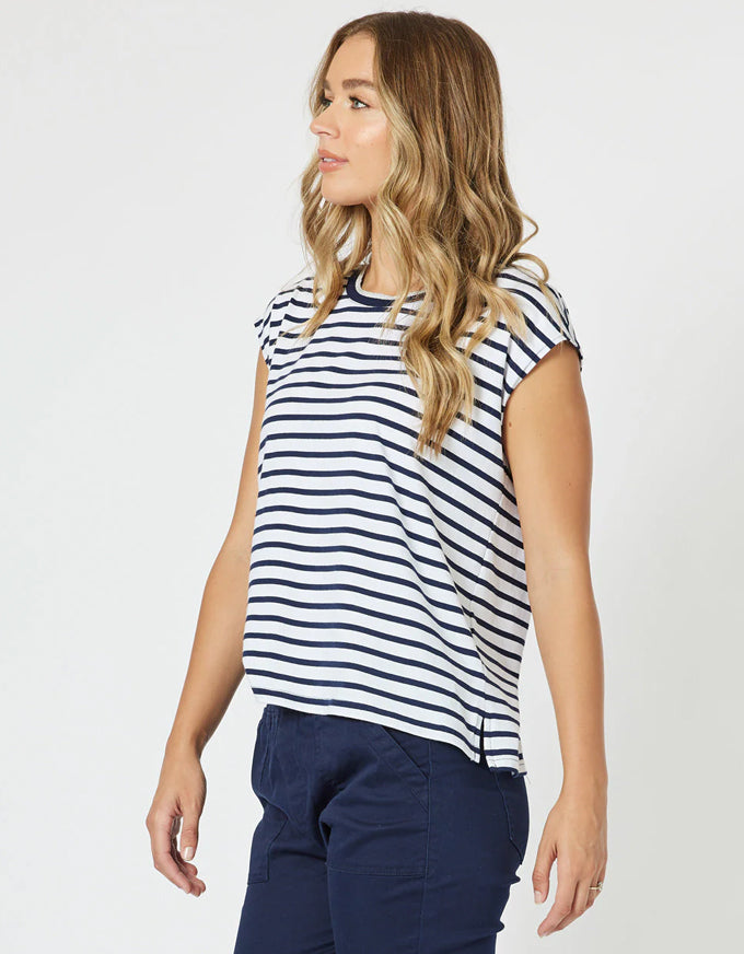 Portia Stripe T Shirt Navy/White