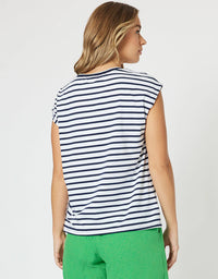 Portia Stripe T Shirt Navy/White