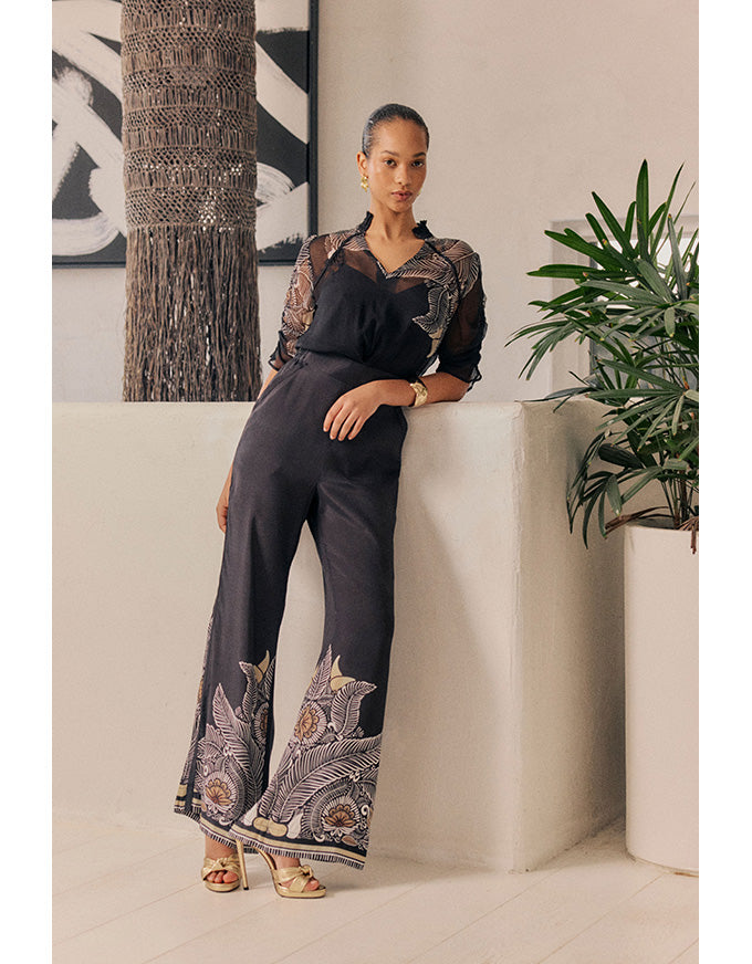 Willow Contrast Panel Pant Onyx Casablanca
