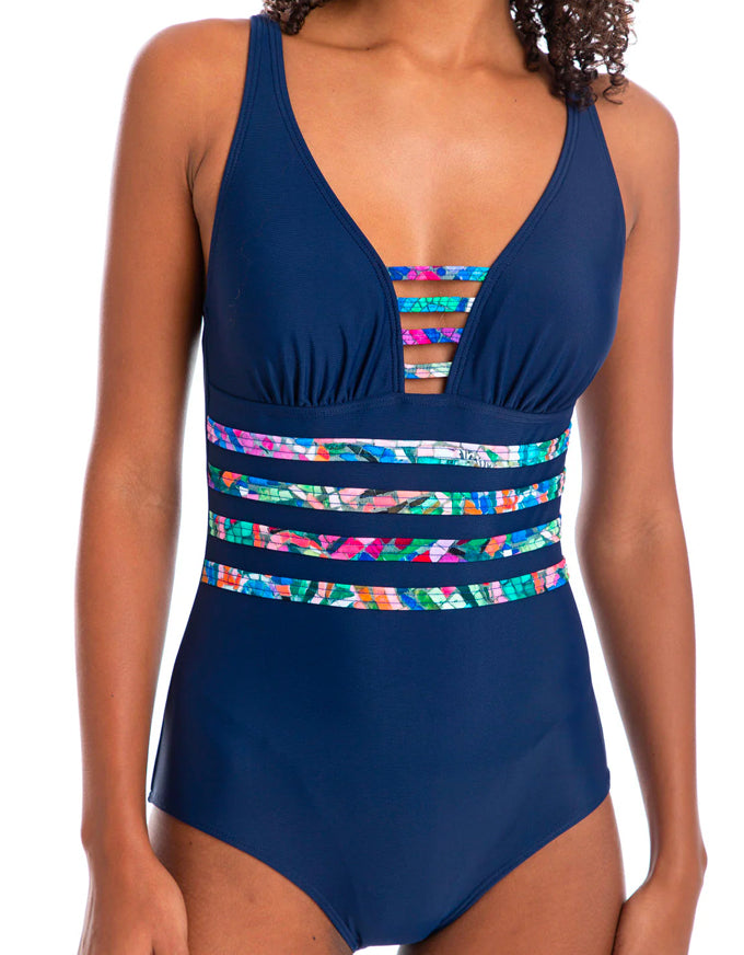 Ravenna V Neck Binding One Piece