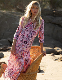 Long Daisy Dress Rosewater Paisley