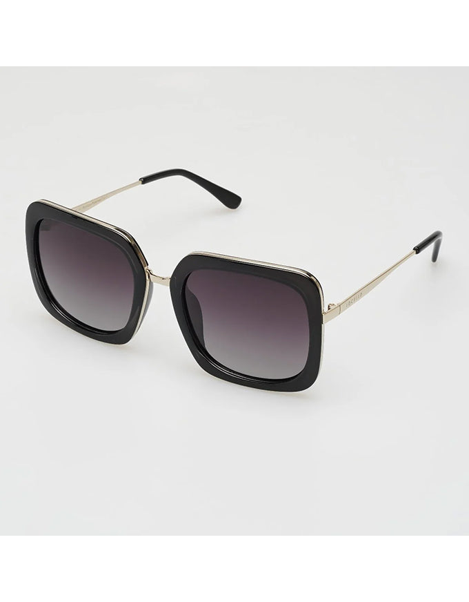 Alex Crystal Black Gold Smoke Sunglasses