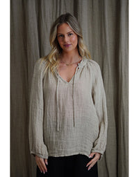 Sussana Stonewash Linen Top Natural