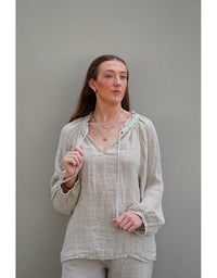 Sussana Stonewash Linen Top Natural