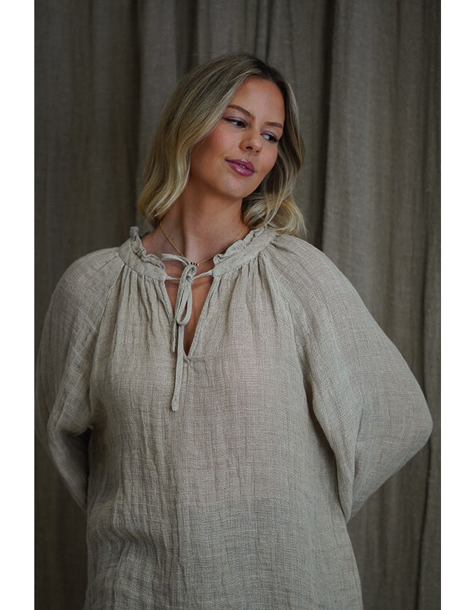 Sussana Stonewash Linen Top Natural