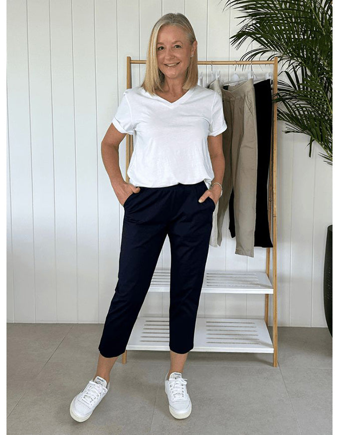 Santorini Cotton Pant Navy