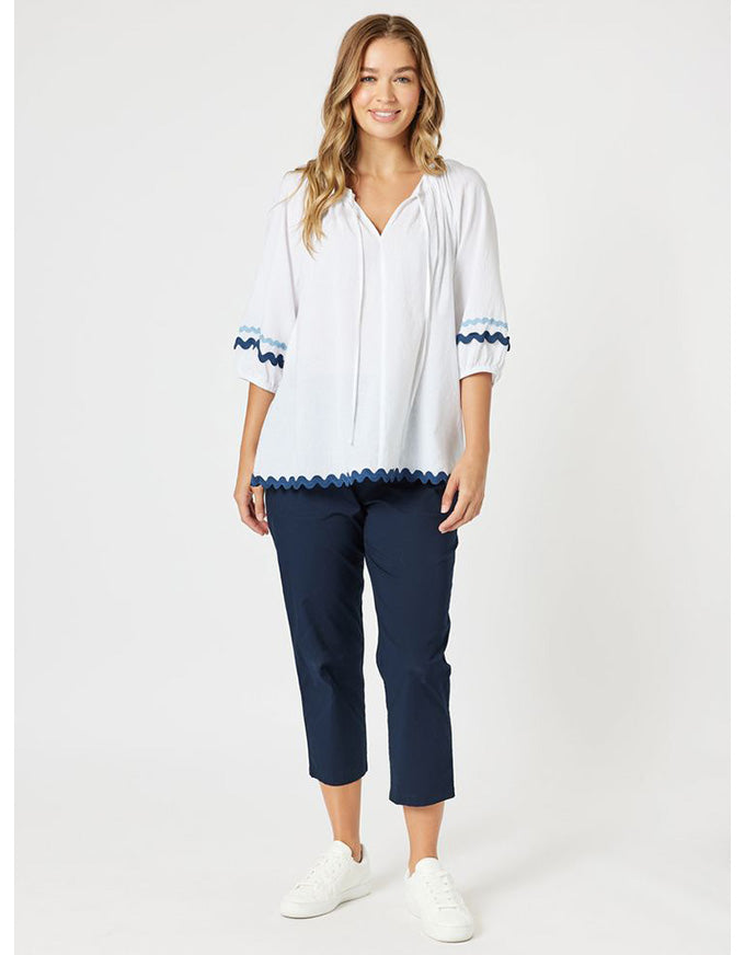 Santorini Cotton Pant Navy