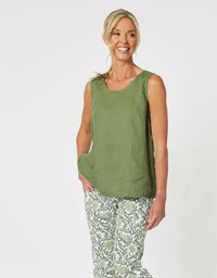 Sara Side Button Cami Khaki