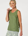 Sara Side Button Cami Khaki