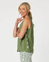 Sara Side Button Cami Khaki