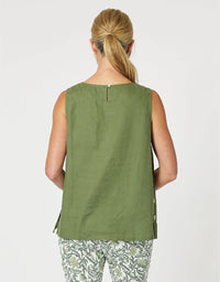 Sara Side Button Cami Khaki