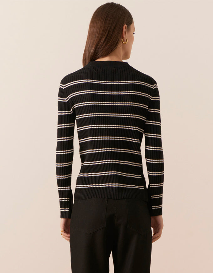 Scarlet Striped Knit Black/White