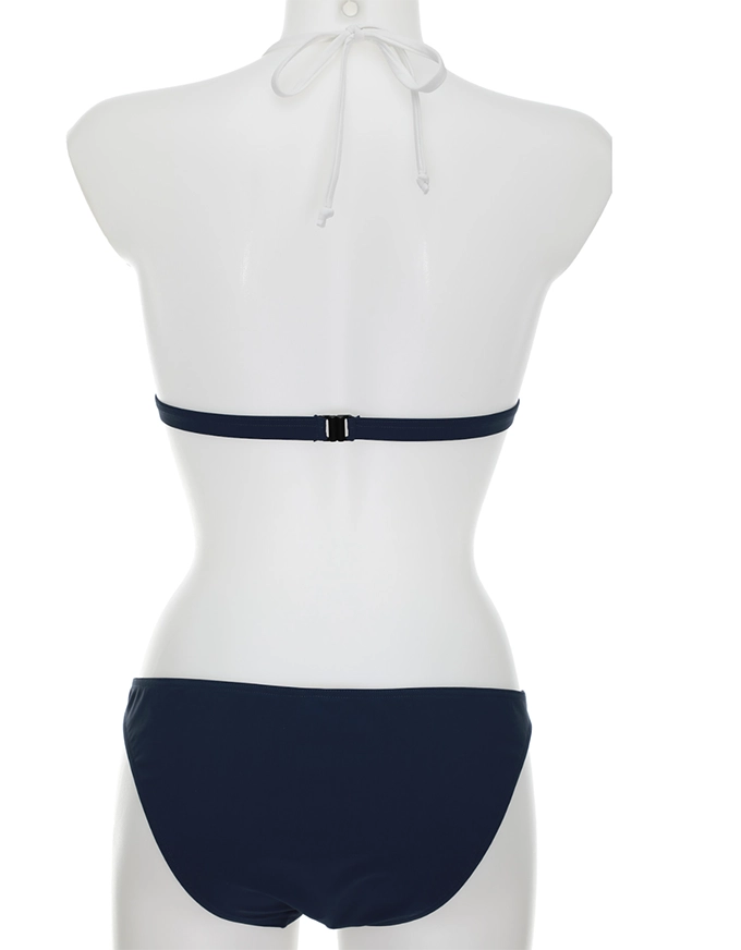 Navy White Triangle Bikini Set