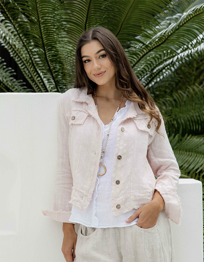 Corte Linen Jacket Blush