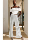 Sequin Palazzo Pant Silver