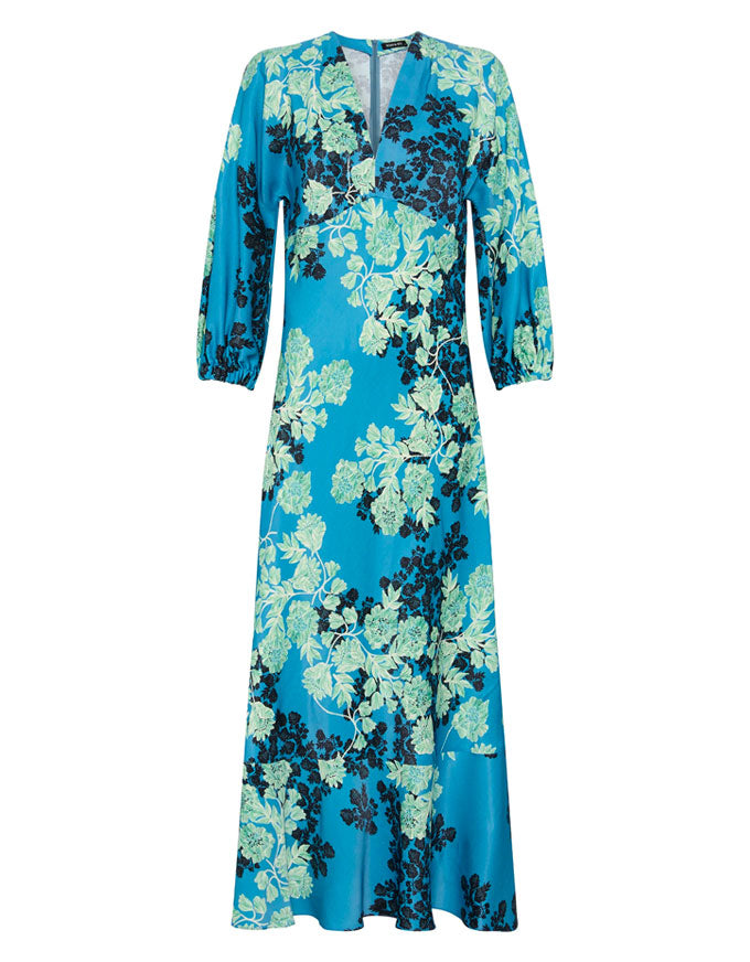 Serenity V Neck Dress Blue/Mint