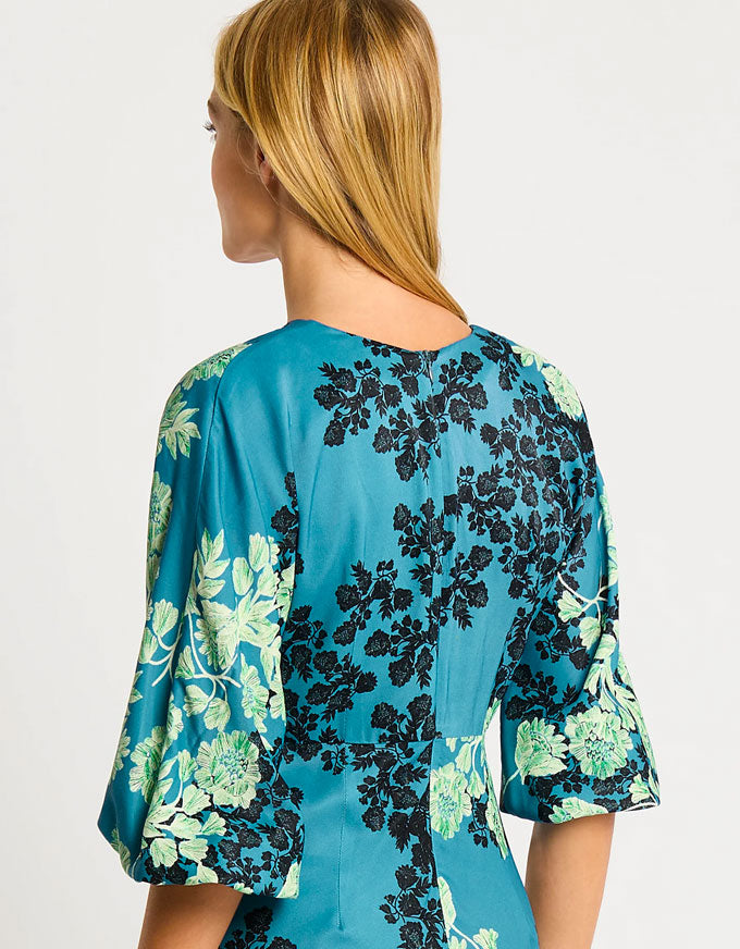 Serenity V Neck Dress Blue/Mint