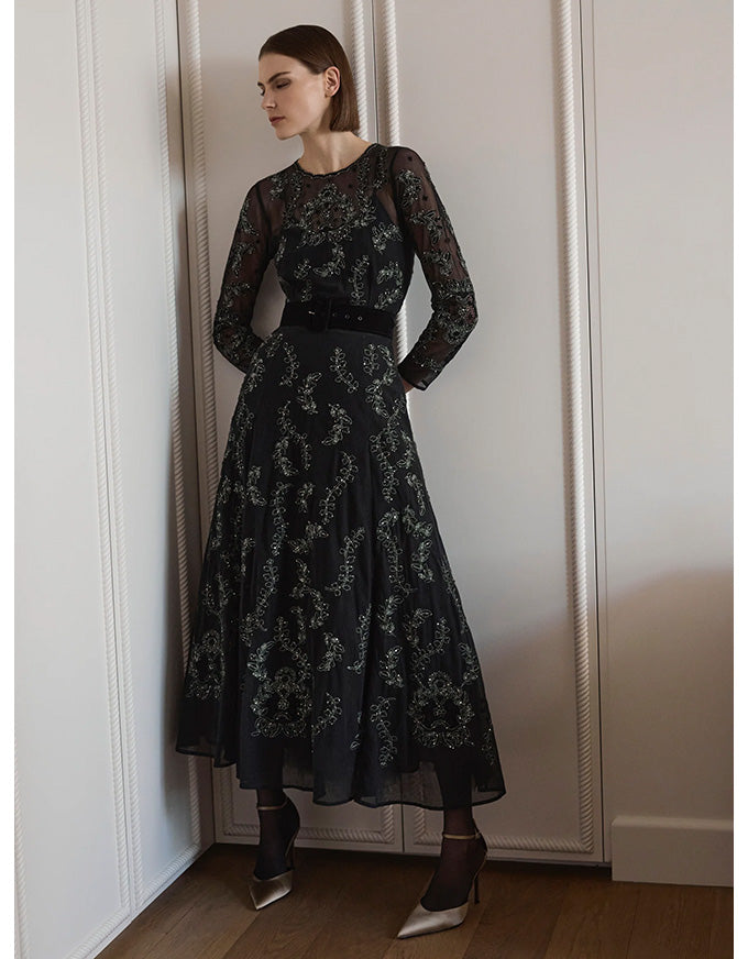 Velvet Covered Belt Wide Black
