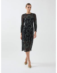 Simone Shift Dress Emerald Black