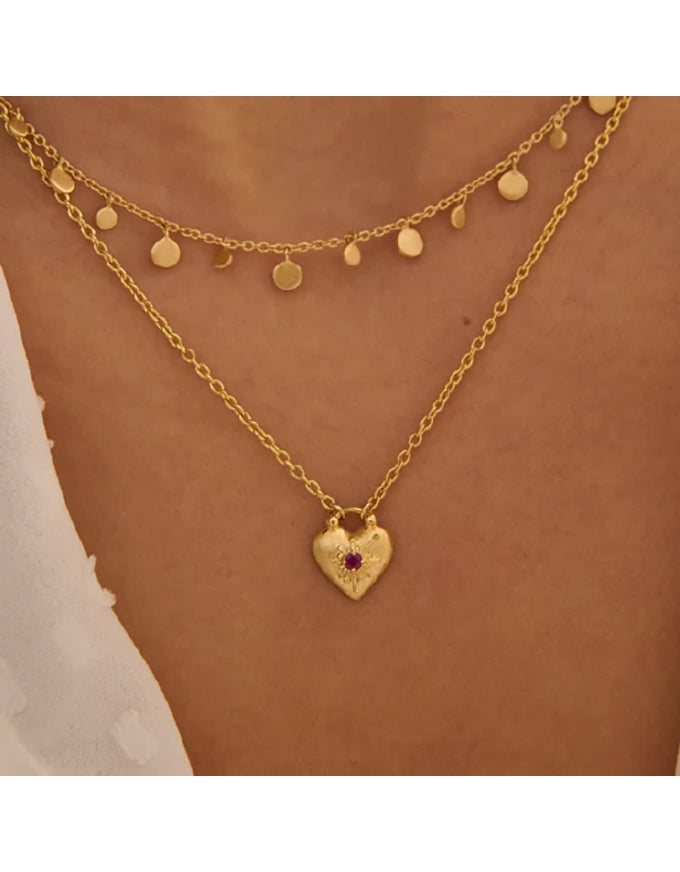 Love You Small Heart Necklace 18kt