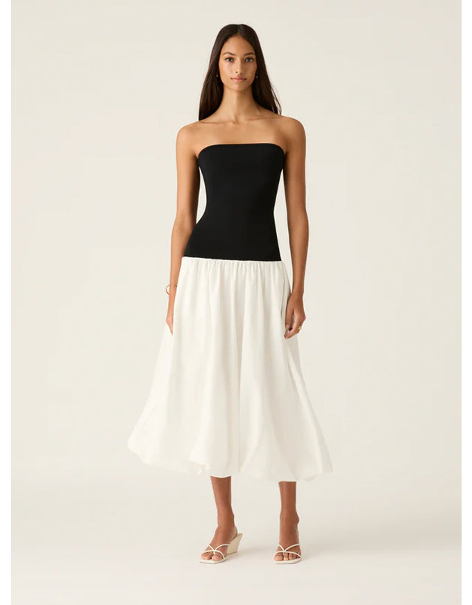 Sophia Strapless Dress Black & White