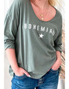 Star Long Sleeve Top Khaki