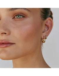 Starburst Flared Hoops Gold