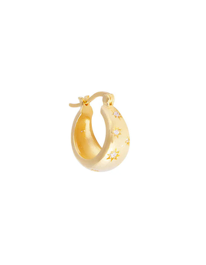 Starburst Flared Hoops Gold