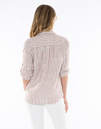 Stripe Linen Shirt Nutshell/White