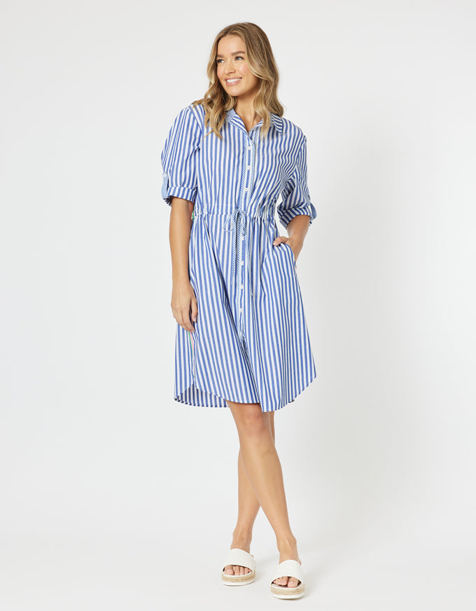 Summer Stripe Dress Blue