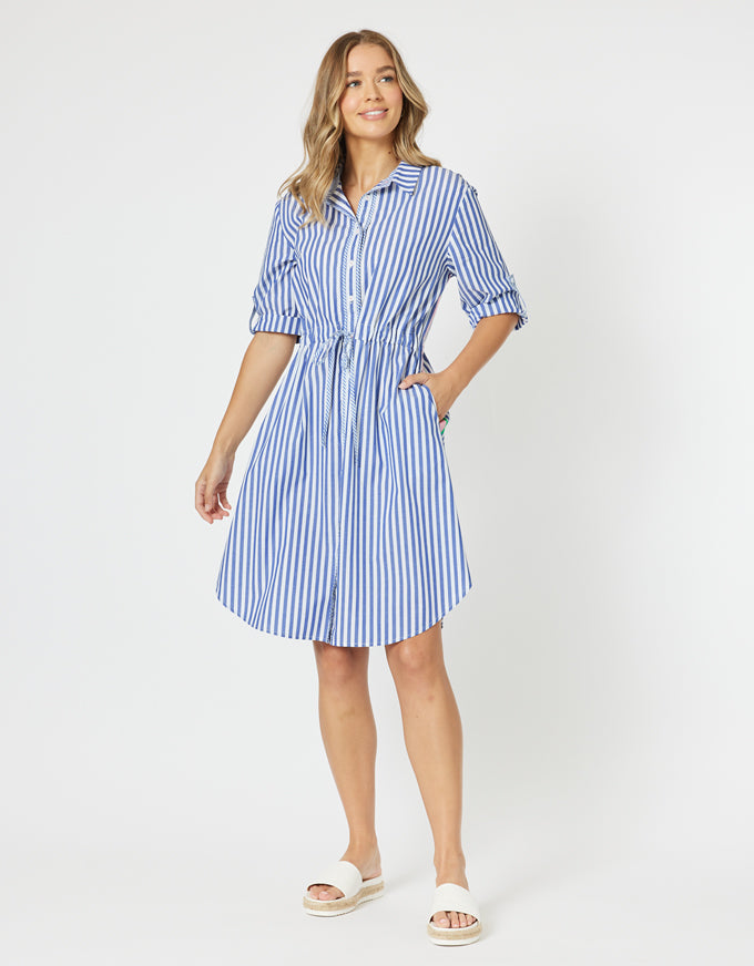 Summer Stripe Dress Blue