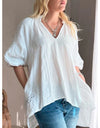 Sweetheart Linen Shirt White