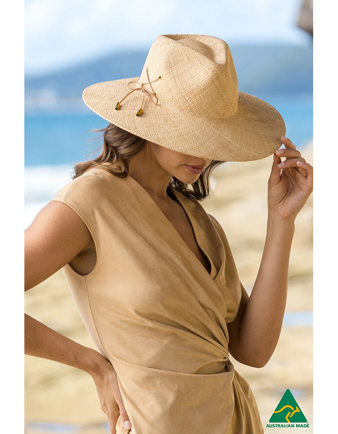 Madrid Wide Brim Fedora Natural