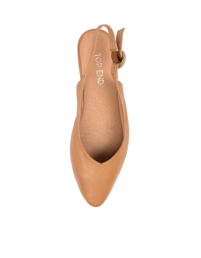 Fairy Flats Dark Tan Leather