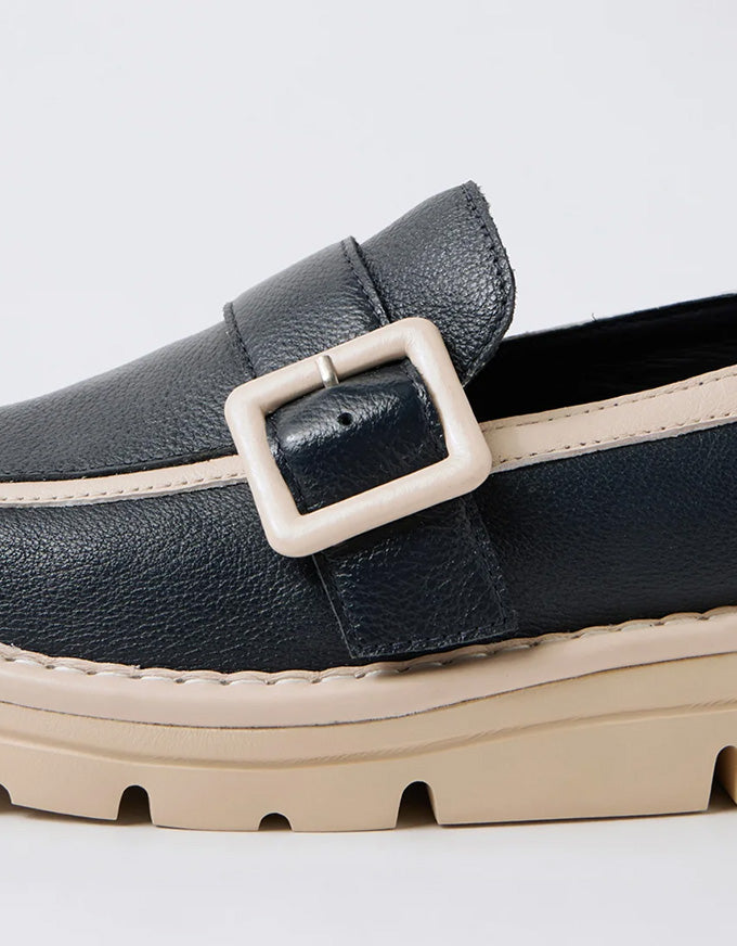 Ellish Leather Loafer Navy/Milk
